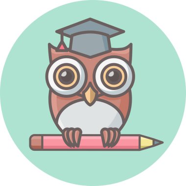 öğrenilmiş baykuş vektör simgesi modern basit vektör illüstrasyonu 