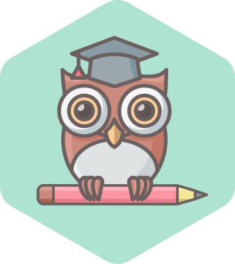 öğrenilmiş baykuş vektör simgesi modern basit vektör illüstrasyonu 