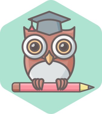 öğrenilmiş baykuş vektör simgesi modern basit vektör illüstrasyonu 