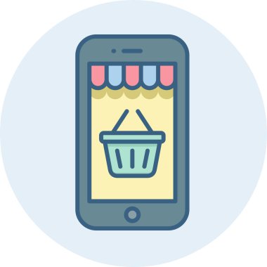 mobil alışveriş vektörü simgesi modern basit vektör çizimi 