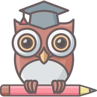 öğrenilmiş baykuş vektör simgesi modern basit vektör illüstrasyonu 