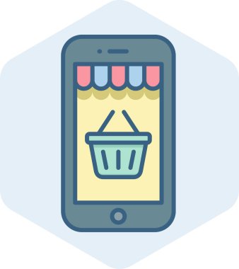 mobil alışveriş vektörü simgesi modern basit vektör çizimi 