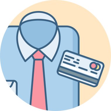 Giysileri kredi kartı vektör simgesi ile satın almak modern basit vektör illüstrasyonu 