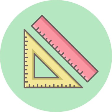 Matematik cetvel ikonu modern basit vektör illüstrasyonu 