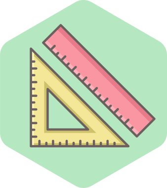 Matematik cetvel ikonu modern basit vektör illüstrasyonu 