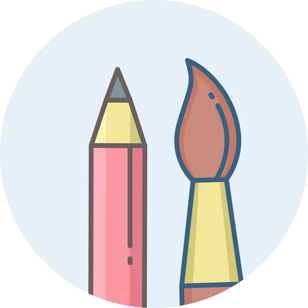 çizim araçları, kalem, fırça simgesi modern ve basit, vektör illüstrasyonu 