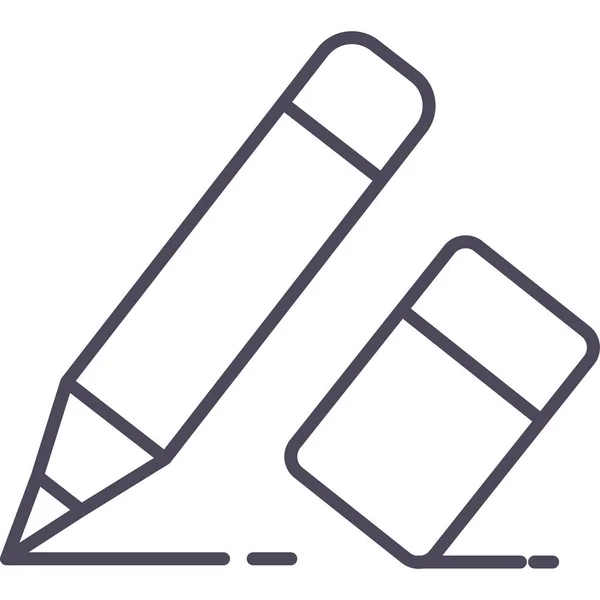 Ceruza Radír Ikon Modern Egyszerű Vektor Illusztráció — Stock Vector