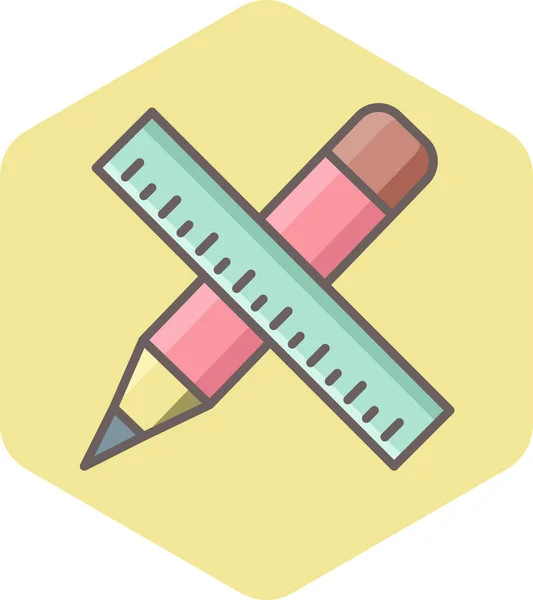 Ruler Pencil Icon Modern Simple Vector Illustration — Stock Vector