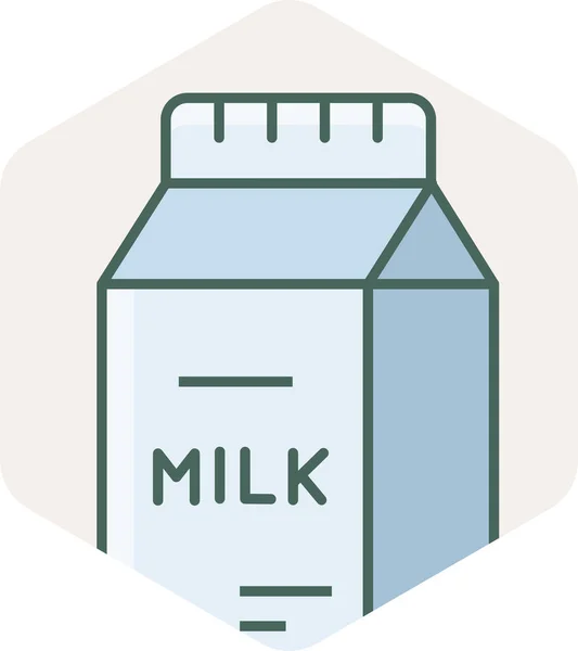 Cartone Icona Vettoriale Del Latte Moderna Semplice Illustrazione Vettoriale — Vettoriale Stock