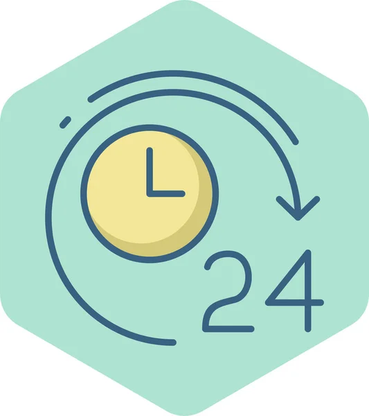 Horas Tiempo Icono Vector Reloj Ilustración Vectorial Simple Moderna — Vector de stock