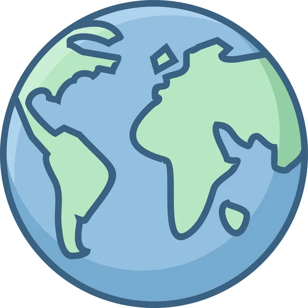 Planet Erde Vektorsymbol Moderne Einfache Vektorillustration — Stockvektor