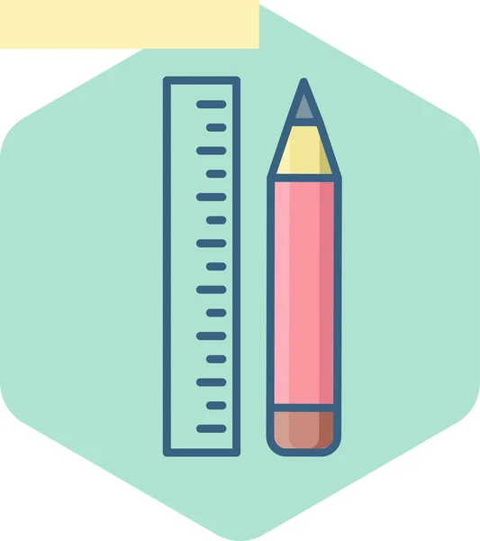 Ruler Pencil Vector Icon Modern Simple Vector Illustration — Stock Vector