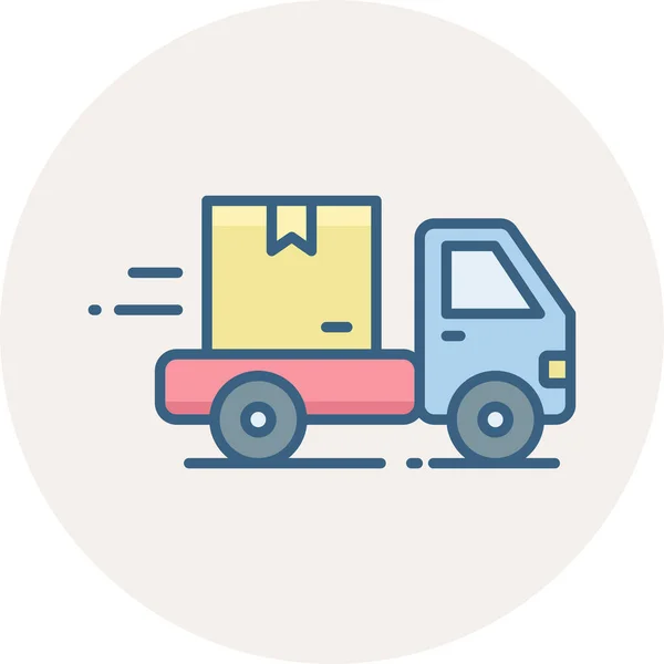 Caminhão Com Ícone Vetor Caixa Moderna Ilustração Vetorial Simples — Vetor de Stock