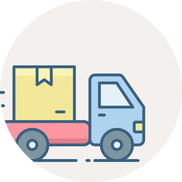 Caminhão Com Ícone Vetor Caixa Moderna Ilustração Vetorial Simples —  Vetores de Stock