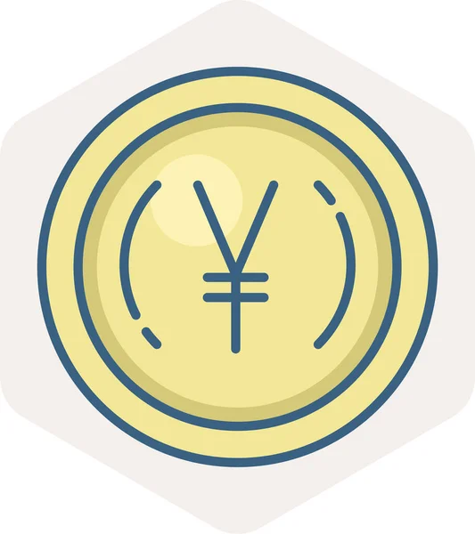 Yen Coin Vector Icon Modern Simple Vector Illustration — Stock Vector