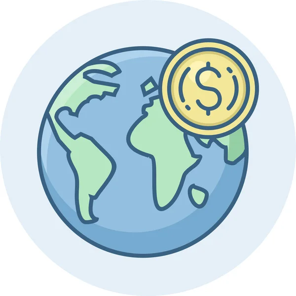 世界のお金率ベクトルのアイコン現代的な単純なベクトル図 — ストックベクタ