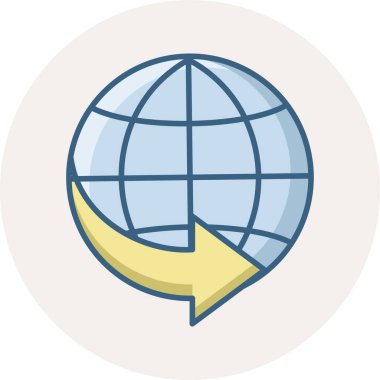 küresel dönüş vektör simgesi modern basit vektör illüstrasyonu 