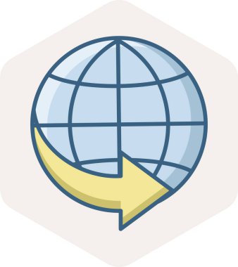 küresel dönüş vektör simgesi modern basit vektör illüstrasyonu 