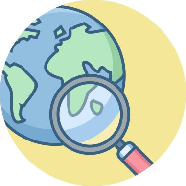 küresel arama vektörü simgesi modern basit vektör illüstrasyonu 