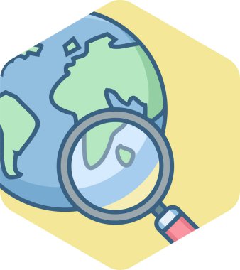 küresel arama vektörü simgesi modern basit vektör illüstrasyonu 