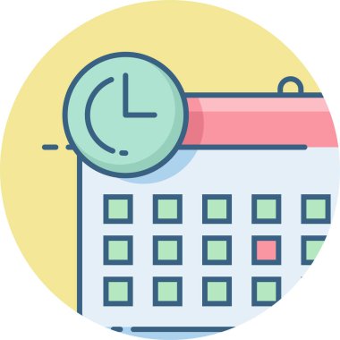 takvim ve saat vektör simgesi modern basit vektör illüstrasyonu 