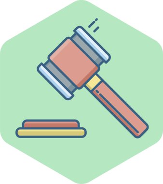 Yargıç 'ın çekiç vektör simgesi modern basit vektör illüstrasyonu 