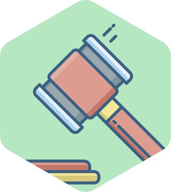 Yargıç 'ın çekiç vektör simgesi modern basit vektör illüstrasyonu 