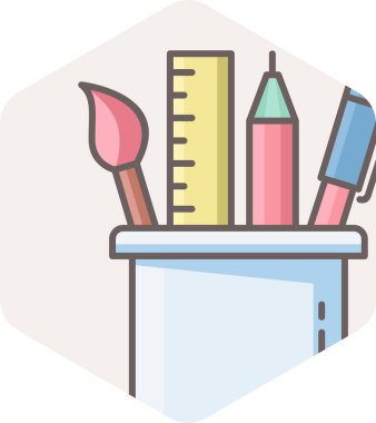 kırtasiye araçları vektör simgesi modern basit vektör illüstrasyonu 