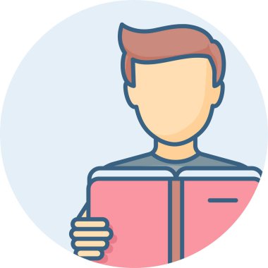 Bir kitap vektörü simgesi okuyan adam modern basit vektör illüstrasyonu 