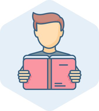 Bir kitap vektörü simgesi okuyan adam modern basit vektör illüstrasyonu 