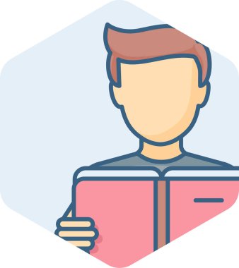 Bir kitap vektörü simgesi okuyan adam modern basit vektör illüstrasyonu 