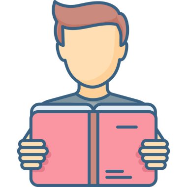 Bir kitap vektörü simgesi okuyan adam modern basit vektör illüstrasyonu 