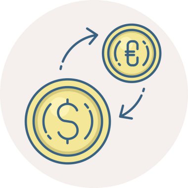 para birimi değişim vektör simgesi modern basit vektör illüstrasyonu 