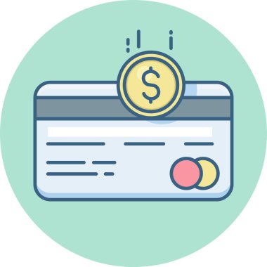 Kredi kartı vektör simgesi modern basit vektör illüstrasyonu 