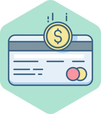 Kredi kartı vektör simgesi modern basit vektör illüstrasyonu 