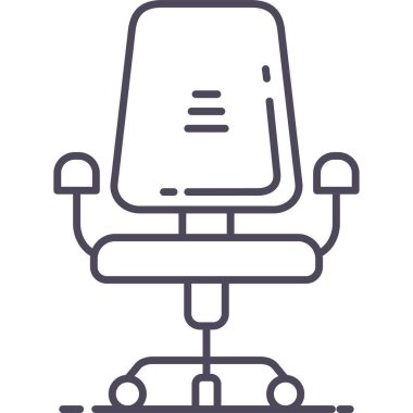 Ofis Sandalyesi vektör simgesi modern basit vektör illüstrasyonu 