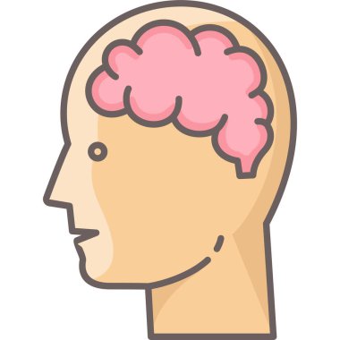 Baş vektör simgesindeki beyinler modern basit vektör illüstrasyonu 