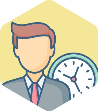 İş adamı ve saat vektör simgesi modern basit vektör illüstrasyonu