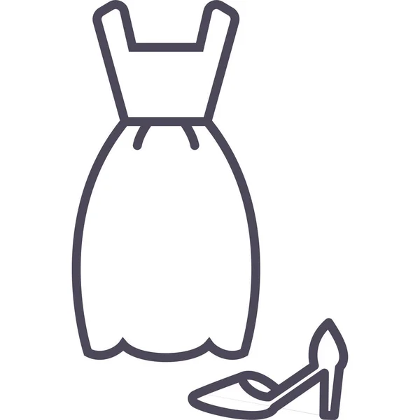 Vestido Feminino Sapato Vetor Ícone Moderna Ilustração Simples Vetor — Vetor de Stock
