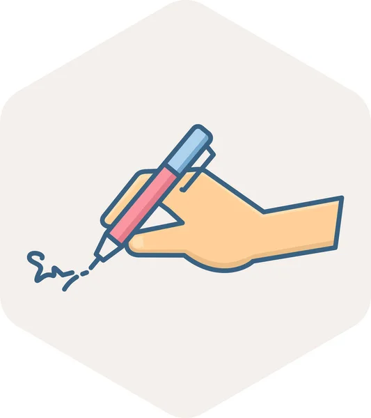 Handschrift Pen Vector Icoon Moderne Eenvoudige Vector Illustratie — Stockvector