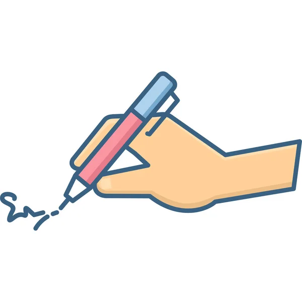 Hand Schreiben Stift Vektor Symbol Modern Einfach Vektor Illustration — Stockvektor