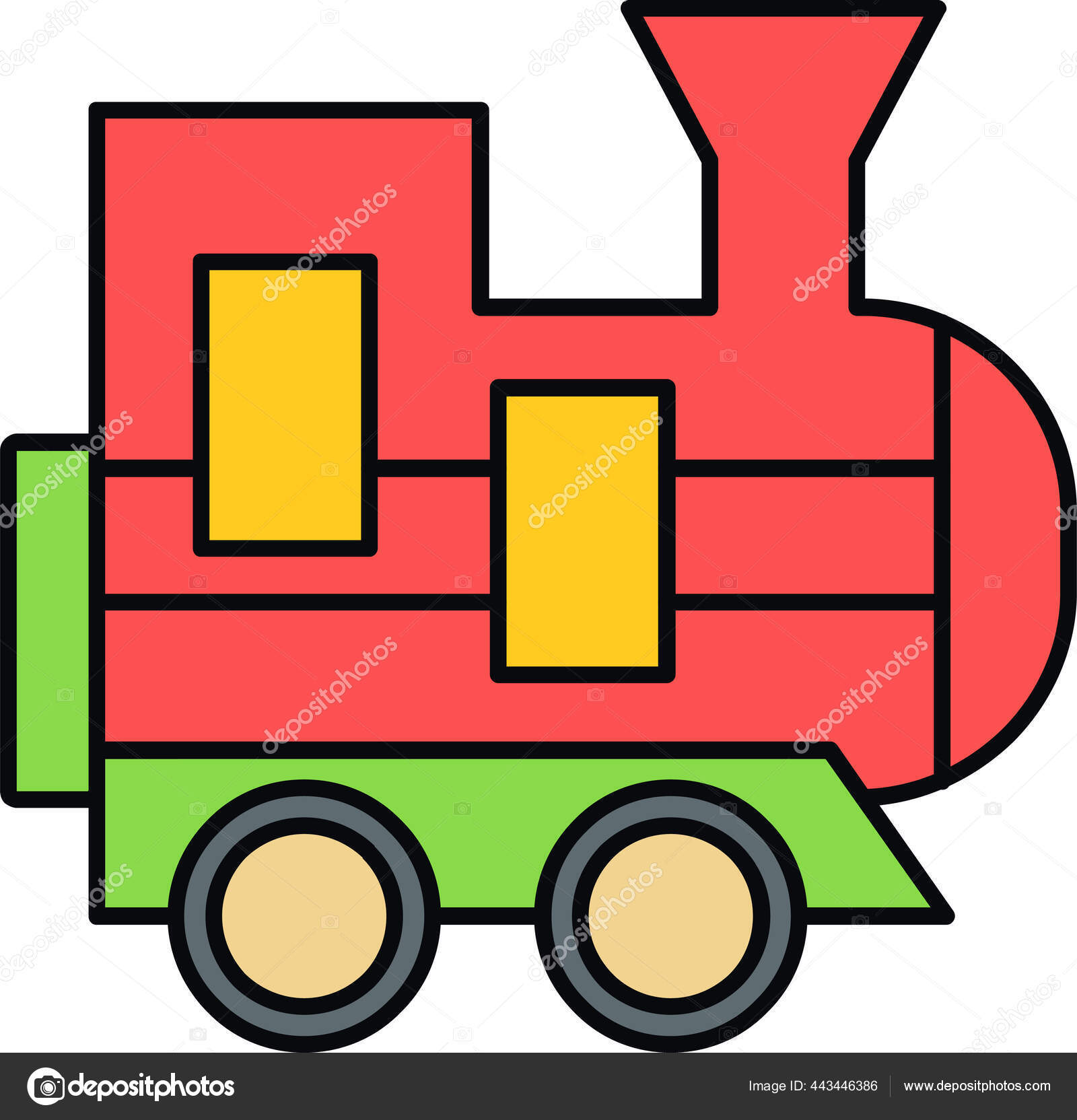 Trem De Brinquedo Para Crianças Ilustração Vetorial Plana. Trem De Brinquedo  Para Crianças No Fundo Branco. Infância, Entretenimento, Conceito De  Transporte Royalty Free SVG, Cliparts, Vetores, e Ilustrações Stock. Image  194264758