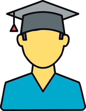 Diploması olan bir öğrencinin vektör çizimi