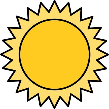 Beyaz arkaplanda güneş simgesi