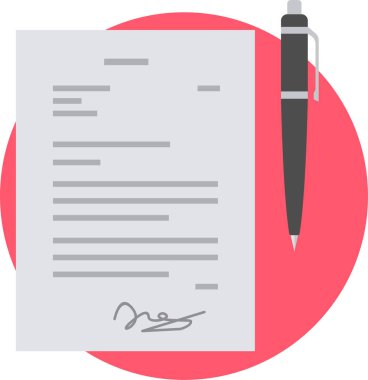 Sözleşmeli belge vektörü simgesi