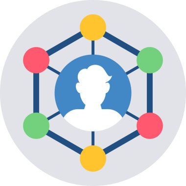 ağ ve iletişim düz vektör simgesi