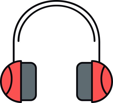 Kırmızı kulaklıkların vektör çizimi