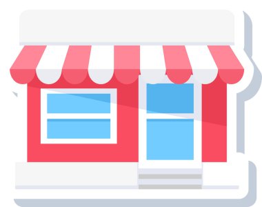 dükkan simgesi, vektör illüstrasyonu