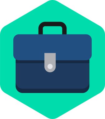 Yeşil arkaplanda evrak çantası simgesi