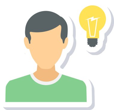 Ampul vektör simgesine sahip iş adamı